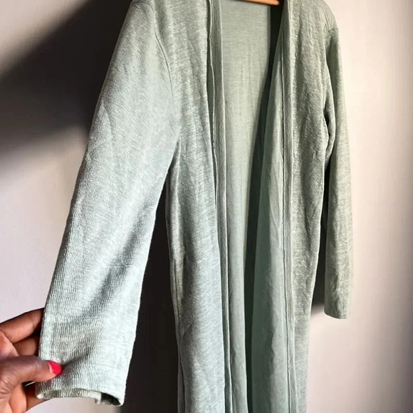 FREE PEOPLE Beach Bicoastal Seaglass Green Comfy Cardigan Duster - Picture 9 of 12